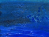 Bleu en Relief - Acrylique sur papier cartonné 2002 
